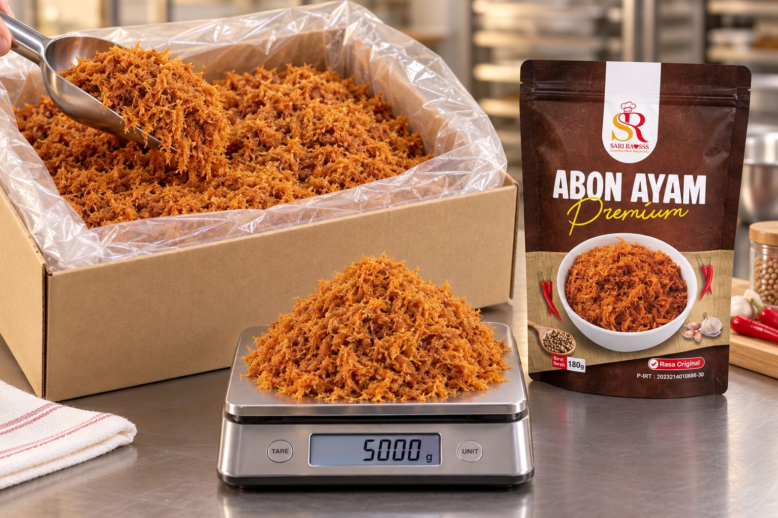 Abon ayam curah Sari Raos untuk bakery